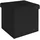 Intirilife Faltbare Sitzhocker 38x38x38 cm in PIANO SCHWARZ - Sitzwürfel mit Stauraum und Deckel aus Stoff mit Mulden - Sitzcube Fußablage Aufbewahrungsbox Truhe Sitzhocker