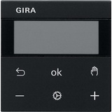 Gira System 3000 Raumtemperaturregler Display schwarz matt, Wandthermostat (5393 05)