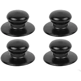 4 Stück Topfgriffe Ersatz Universal, Topfdeckel, Topfdeckel Universal, Home Küche, Kochgeschirr, Ersatzteile, Schwarz
