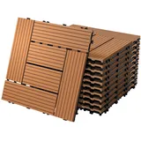 ECD Germany WPC Terrassenfliesen 30 x 30 cm hellbraun