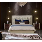 Xlmoebel Schlafzimmer-Set Schlafzimmerbett mit eleganter Gestaltung, passenden Nachttischen, (3tlg.Schlafzimmer Set(Bett + 2x Nachttisch), Hergestellt in Europa weiß