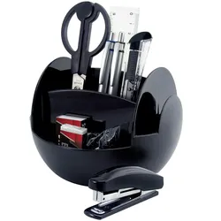 PAVO Premium rotierender Schreibtischorganizer,inkl. 9-teiligem Zubehör schwarz