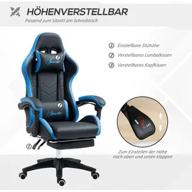 Vinsetto Gaming Stuhl Schwarz Blau