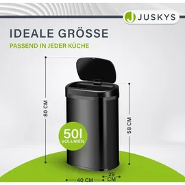 Juskys Automatik Mülleimer mit Sensor - Schwarz