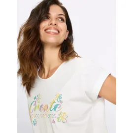 Classic Basics Sieh an! T-Shirt Kurzarm-Shirt Extra kurz gelb|weiß 44