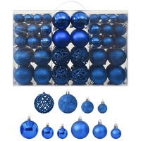 vidaXL Christbaumschmuck 100-tlg. Weihnachtskugel-Set Blau (1-tlg) blau