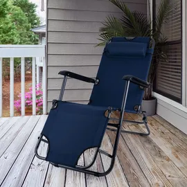 ETC Shop Campingstuhl 4er Set Blau/Schwarz