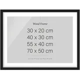 Bilderdepot24 Bilderrahmen Holz schwarz 70x50 cm 1 St.