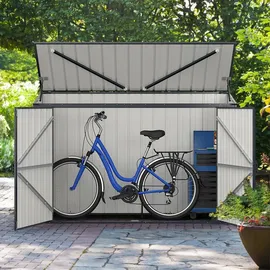 Costway Mülltonnenbox 193 x 86 x 127 cm grau