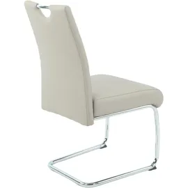 Hela Freischwinger HELA "FLORA Freischwinger mit Griff, 140kg belastbar", braun (cappuccino, chromfarbig), B:50cm H:96cm T:63cm, Kunstleder, Metall, Polyester, Stühle, Freischwinger, XL-Esszimmerstuhl, Federkern für Sitzkomfort