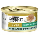 Purina Gourmet Gold Feine Pastete 12x85g Seelachs Karotten,