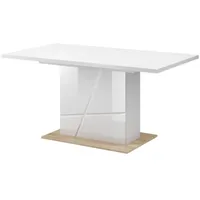 Feldmann-Wohnen Esstisch Futura (Futura, 1-St., Esstisch ausziehbar), 160-200cm weiß / weiß hg - eiche riviera ausziehbar weiß