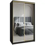 masseno Schwebetürenschrank RIEN 120 x 205 x 60 cm Schwarz