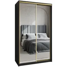 masseno Schwebetürenschrank RIEN 120 x 205 x 60 cm Schwarz