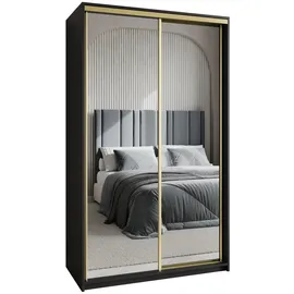 masseno Schwebetürenschrank RIEN 120 x 205 x 60 cm Schwarz