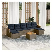 vidaXL Gartensofa-Set 8-tlg. grau