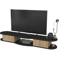 [en.casa] TV-Lowboard hängend Nyskiri 150x35x19 cm Anthrazit/Eicheoptik