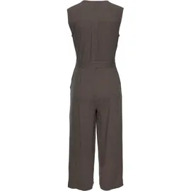 LASCANA Overall LASCANA, Damen, Gr. 44, N-Gr, grün (khaki), Web, Obermaterial: 85% Viskose, 15% Leinen, unifarben, figurumspielend lang, V-Ausschnitt, Overalls Overall, und Taschen, sommerlicher Jumpsuit, casual-chic, Topseller