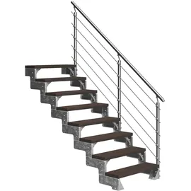 DOLLE Außentreppe Gardentop 144-176 cm Aluminium/Edelstahl/Holz/Kunststoff/Stahl/WPC