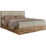 MKS Meble MKS Boxbett, Beige, Textil, 2-Sitzer, H3, 7-Zonen, Rechteckig, 200x200 cm, Schlafzimmer, Betten, Boxspringbetten