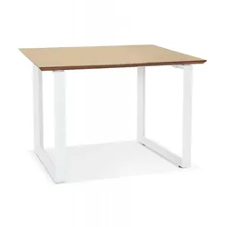 Schreibtisch aus Holz und Metall | Bürotisch mit großzügiger Arbeitsfläche | Minimalistischer Stil | 130x70x75,5 cm | Kadima Design
