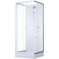 MARWELL Design Komplettdusche Fertigdusche White Dream 80 x 80 x 200 cm – mit Eckeinstieg und mehreren Aufbaumöglichkeiten - Duschkabine mit hochwertigen Aluminiumprofilen - Einstiegshöhe 15 cm