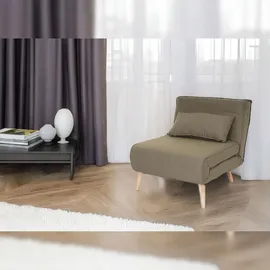 Mendler Schlafsessel HWC-D35, Schlafsofa Funktionssessel Klappsessel Relaxsessel Jugendsessel Sessel, Stoff/Textil ~ grün