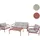 Mendler HWC-O11 Gartengarnitur 3-Sitzer terrakotta/beige