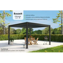 Weide Deluxe Pergola Voll Aliminium 4 x 4 m anthrazit