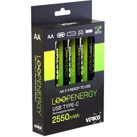 Verico Loop Energy 4-Pack Mignon AA Li-Ion USB-C 1700 mAh