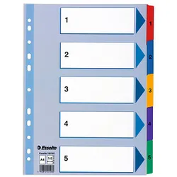 Esselte Ordnerregister Vollformat 1-5 farbig 5-teilig, 1 Satz