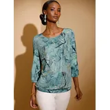 CREATION L 3/4-Arm-Shirt in kalkmint-bedruckt | Gr.: 36