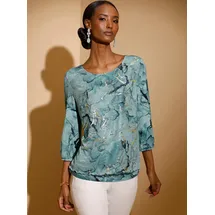 CREATION L 3/4-Arm-Shirt in kalkmint-bedruckt | Gr.: 36