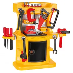 Pilsan Kinder-Werkbank Lux 03538 mit Kinderwerkzeug 50-teilig, Hammer, Schrauben gelb