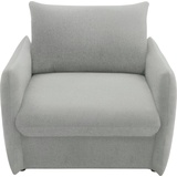 Domo Collection Sessel 700023, Schlaffunktion, Federkern, stabile Liegefläche Schlafsessel grau