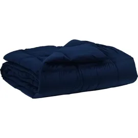 vidaXL Sommerdecke Gepolstert Dunkelblau 240 x 260 cm Mikrofaser