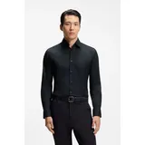 Boss Slim Fit Businesshemd aus Feintwill mit Stretch-Anteil, Black, 40