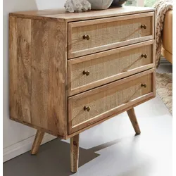 Kadima Design Massives Mango Holz Sideboard, Stilvoll & Funktional, Robustes und Elegantes Design. 80x40x75 cm