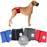 Nature Pet Läufigkeitshose für Hündinnen - Hundewindel für Rüden - Kein lästiges Einfädeln der Rute - Inkontinenz Hundehöschen (XL-Rot)