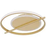 GLOBO Deckenleuchte Lampe Wohnzimmerlampe LED Leuchte goldfarben Deckenlampe Schlafzimmer, Aluminium Metall,1x Led 36w 2800lm 3000k, Lxbxh 40x36x5 cm