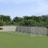 vidaXL Outdoor-Hundezwinger 4 x 16 x 2 m Stahl Silber