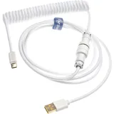 Ducky Coiled Cable - White Edition (1.80 m, USB 2.0), USB Kabel