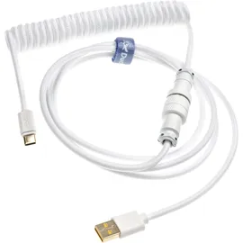 Ducky Coiled Cable - White Edition (1.80 m, USB 2.0), USB Kabel