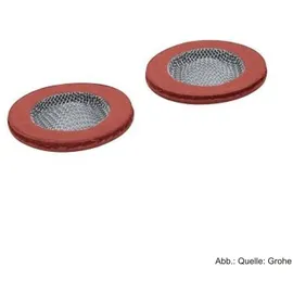 Grohe 07264 Abflusssieb Rot/Silber