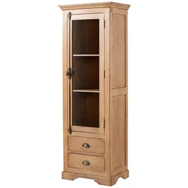 Massivmoebel24 Vitrine Toulouse 65 x 45 x 190 cm Beige
