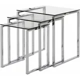 Actona GROUP »Karina, TOPSELLER", (Set, Couchtisch, Sofatisch), mit einer Glastischplatte aus klarem Glas mit Chromgestell