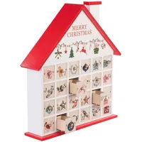 Infactory Adventskalender Haus zum Befüllen, wiederverwendbar, Holz