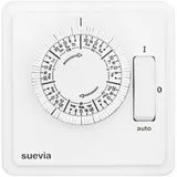 SUEVIA SU280439 Unterputz-Zeitschaltuhr analog Wochenprogramm 1200 W IP20 EIN/AUTO/AUS-Programm