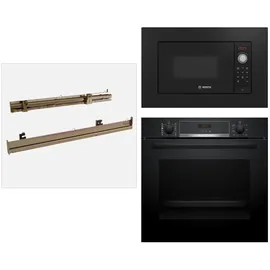 Bosch Backofen-Set Pyrolyse + Teleskopauszug + Mikrowelle schwarz