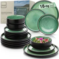 sänger Greenwich Tafelservice 18-tlg. grün/schwarz